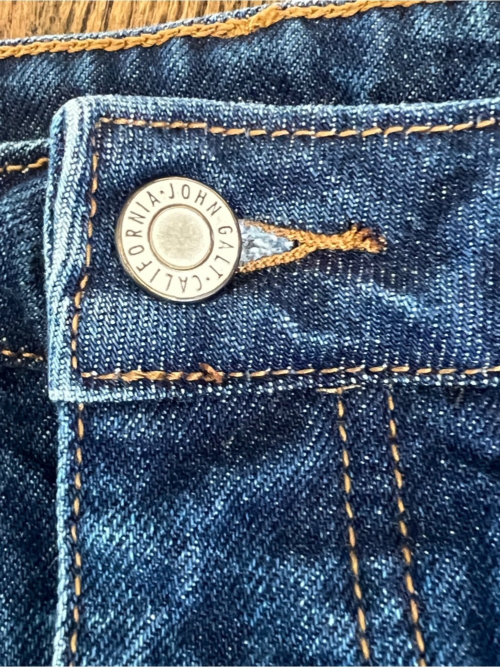 J. Galt Classic Blue Denim Mini Skirt with Front Button - Picture 2 of 7